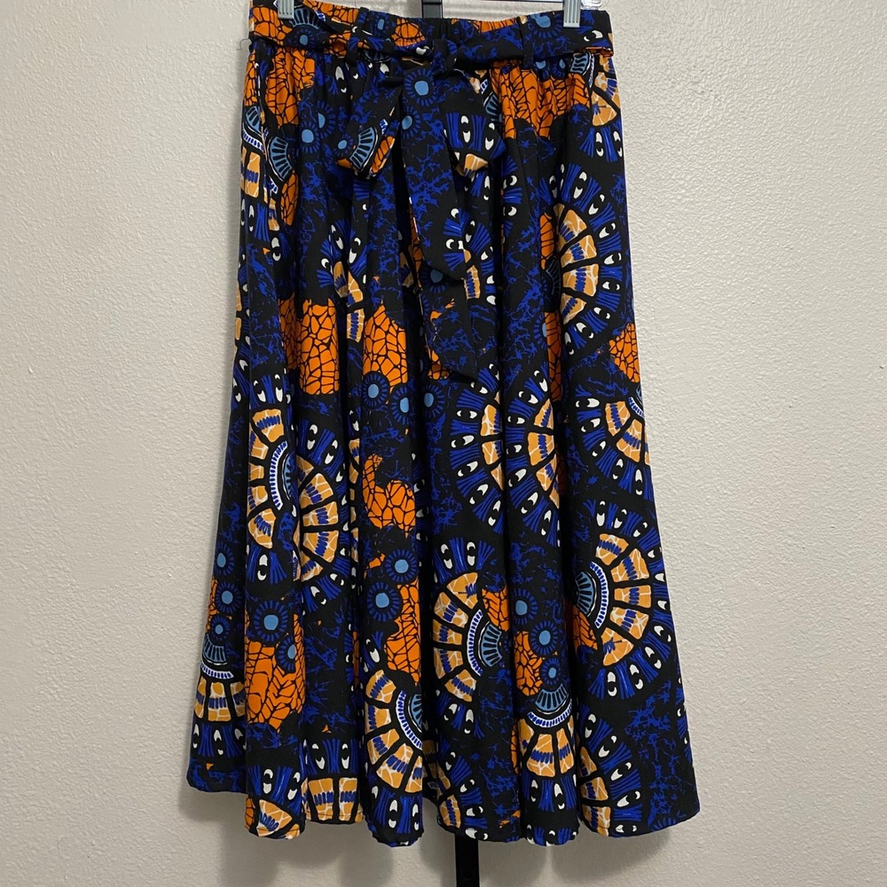 Women's Whimsical Patterned Skirt L Whimsigoth Eclectic Artsy Boho Indie